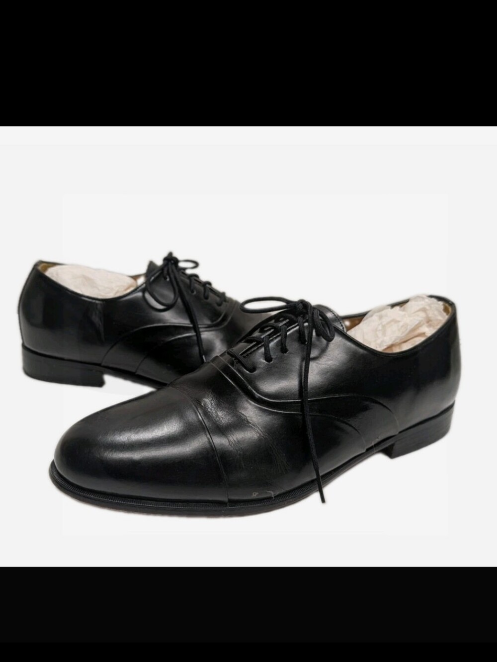 Stacy Adams Black Leather Oxford Dress Shoe 8.5M Formal Preppy Professional